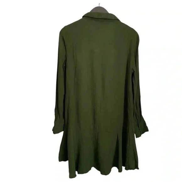 Cupio Women's Green Tunic Top Size Small Olive Green Long Sleeve - Picture 5 of 7
